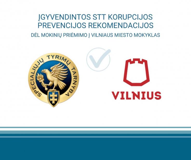 Po STT rekomendacijų sudarytos sąlygos skaidresniam vaikų priėmimui į Vilniaus mokyklas